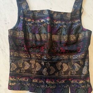 Chic Floral Women's Blouse - Black, Gold, Red